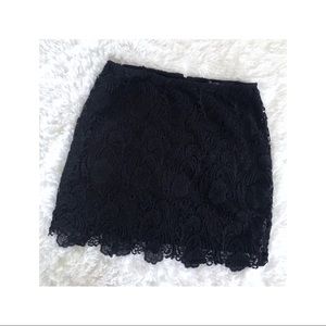 Black Lace Floral Skirt